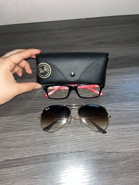 EUC Ray Ban Seeing Glasses & Sunglasses (2 Pair) + case